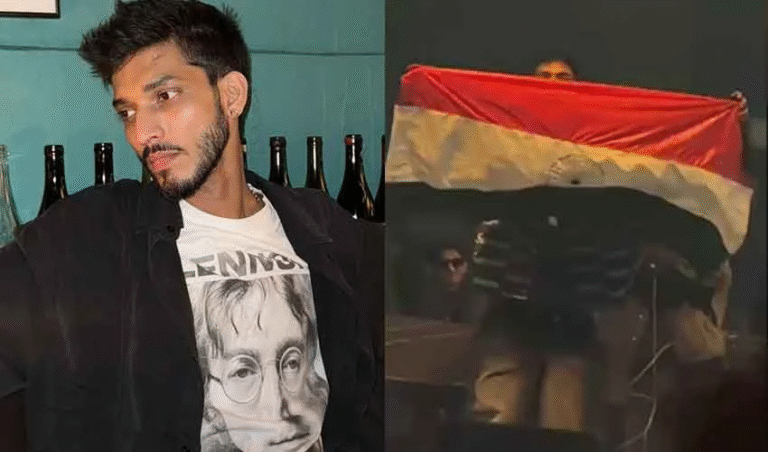 Pakistani rapper Talha Anjum has once again found himself at the centre of controversy after a viral video showed him waving the Indian flag during a concert in Nepal.